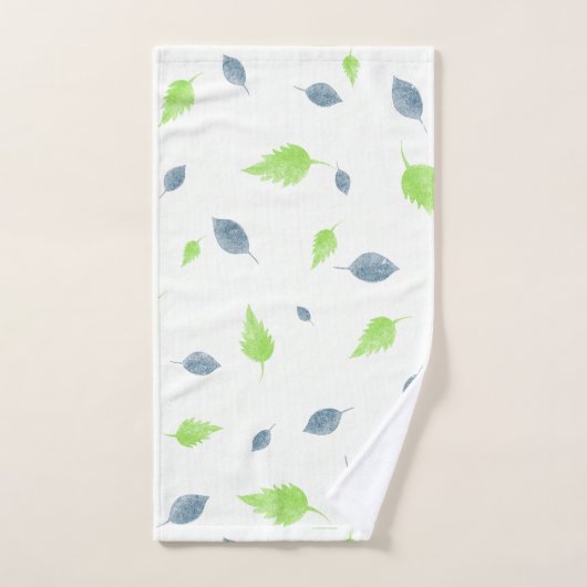 Pattern Blue & Green Leaves (Serviette à main)