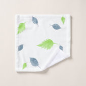 Pattern Blue & Green Leaves (Gant de toilette)