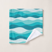 Pattern Blue Ocean Waves | (Gant de toilette)