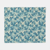 Pattern Camouflage Blue Fleece Deken (Voorkant (Horizontaal))