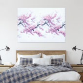 Pattern Cherry Blossoms Canvas Afdruk (Insitu (Slaapkamer))