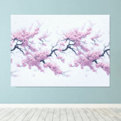 Pattern Cherry Blossoms Canvas Afdruk (Insitu (Houten vloer))