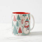 Pattern Christmas Scandinavian Tweekleurige Koffiemok (Voorkant rechts)