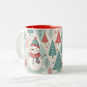 Pattern Christmas Scandinavian Tweekleurige Koffiemok (Voorkant links)