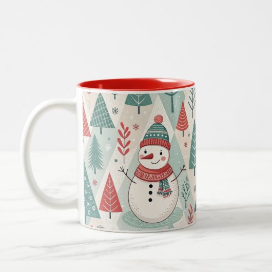 Pattern Christmas Scandinavian Tweekleurige Koffiemok (Links)
