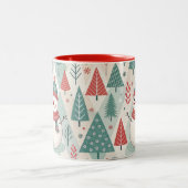 Pattern Christmas Scandinavian Tweekleurige Koffiemok (Center)