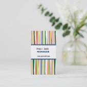 Pattern Colorful Office Manager Stripes Visitekaartje (Staand voorkant)
