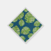 Pattern Cute Chic Banana Leaf Green Blue Servet (Hoek)