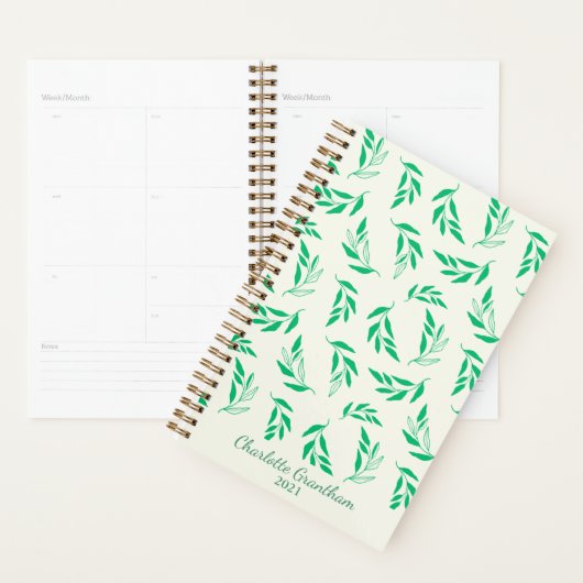 Pattern de Botanical Green Floral Plant Leaves (Devant avec enveloppe)
