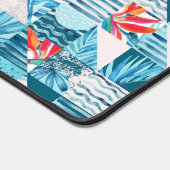 Pattern de Tropical Teal Geometric Abstract (Coin)