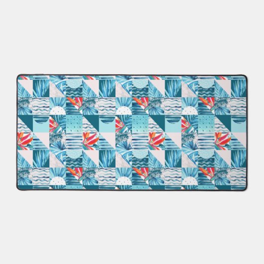 Pattern de Tropical Teal Geometric Abstract (Recto)