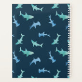 Pattern de Watercolor Swimming Shark Silhouette (Dos)