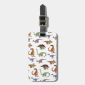 Pattern dino comic dinosaur bagagelabel (Voorkant verticaal)