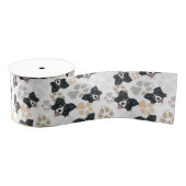 Pattern Dog Paws Border Collie Grosgrain Lint (Spoel)