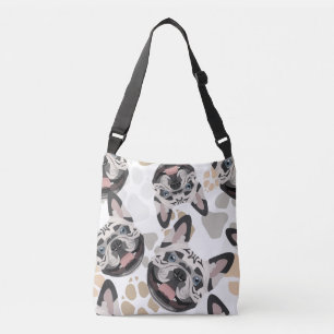 Pattern Dog Paws French Bulldog Crossbody Tas