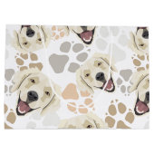 Pattern Dog Paws Golden Retriever Groot Cadeauzakje (Achterkant)