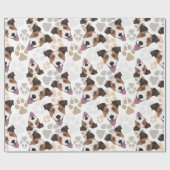 Pattern Dog Paws Jack Russell Terrier Cadeaupapier (Vlak)
