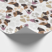 Pattern Dog Paws Jack Russell Terrier Cadeaupapier (Hoek)