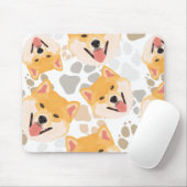 Pattern Dog Paws Shiba Inu Muismat (Met muis)