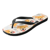 Pattern Dog Paws Shiba Inu Teenslippers (Schuin)