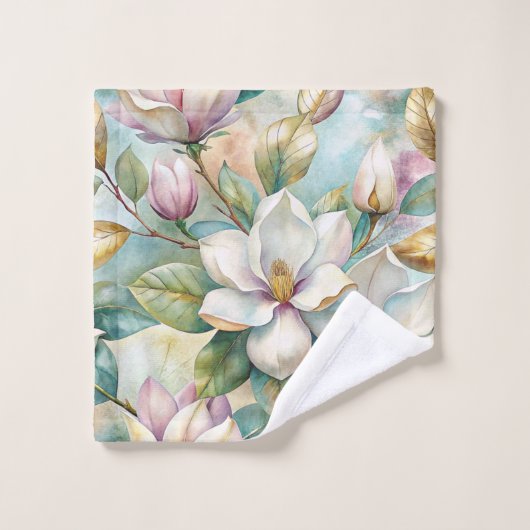 Pattern Elegant Magnolias Bad Handdoek (Wasdoekje)