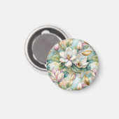 Pattern Elegant Magnolias Magneet (Voorkant / Achterkant)