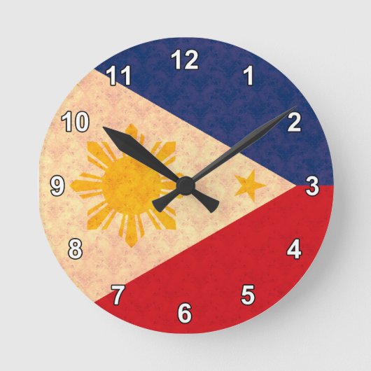  Pattern Filipino Flag Ronde Klok (Voorkant)