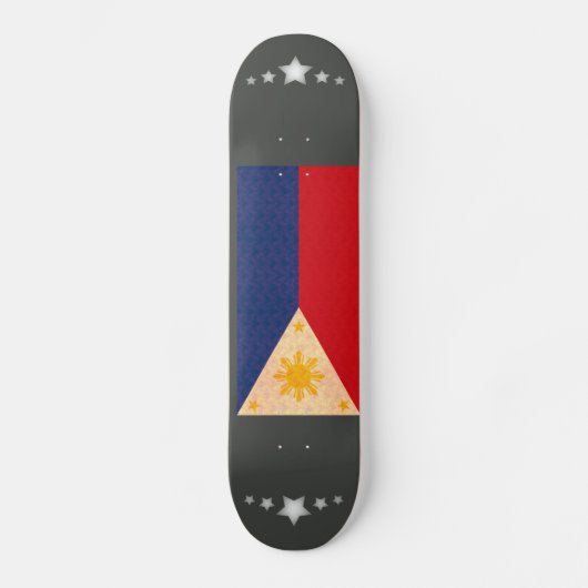  Pattern Filipino Flag Skateboard (Voorkant)