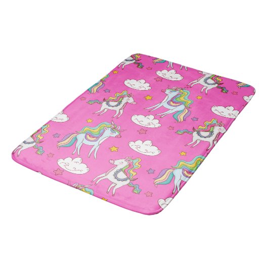 Pattern Funny Unicorn Cute Badmat (Gekanteld)
