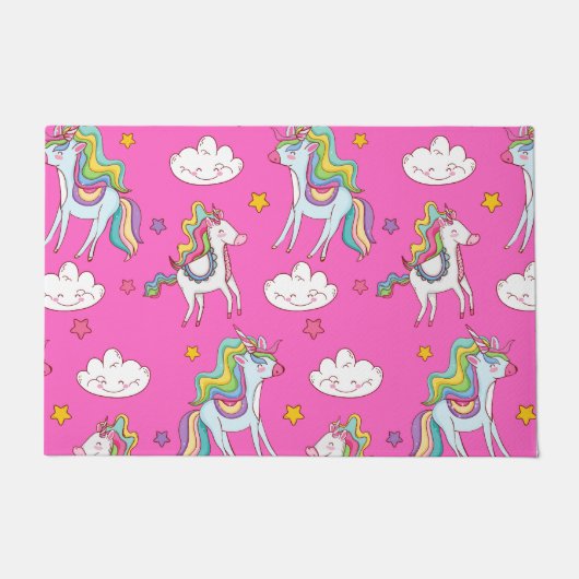 Pattern Funny Unicorn Cute Deurmat (Voorkant)