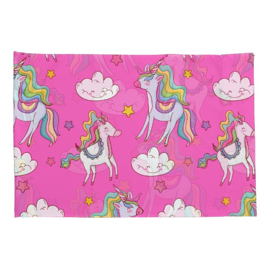 Pattern Funny Unicorn Cute Kussensloop (Achterkant-Rechts)