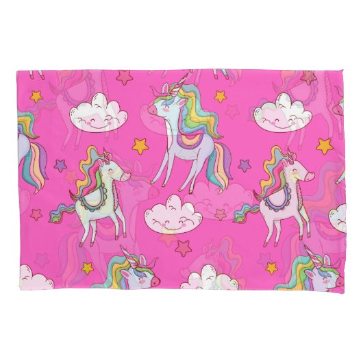 Pattern Funny Unicorn Cute Kussensloop (Voorkant-Links)