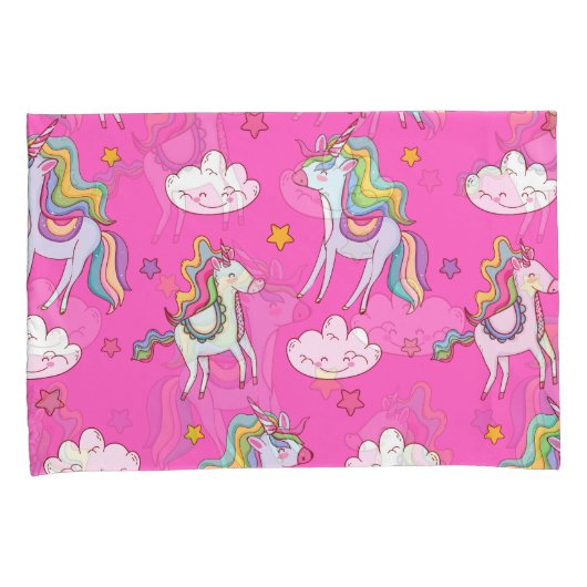 Pattern Funny Unicorn Cute Kussensloop (Voorkant-Rechts)