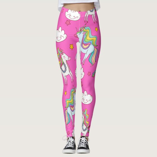 Pattern Funny Unicorn Cute Leggings (Voorkant)