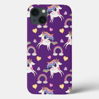 Pattern Funny Unicorn Magic Horse Cute iPhone 13 Hoesje