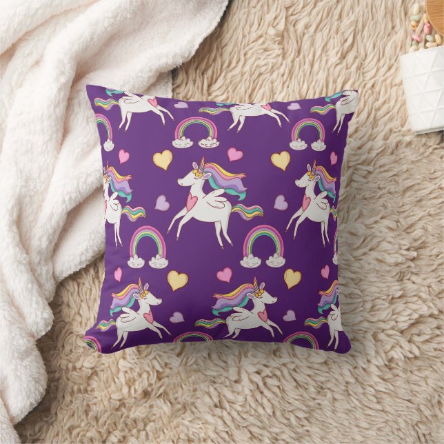 Pattern Funny Unicorn Magic Horse Cute Kussen (Deken)
