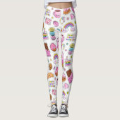 Pattern Funny Unicorn Magic Rainbow Cute Leggings (Voorkant)