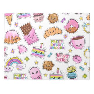 Pattern Funny Unicorn Magic Rainbow Cute Notitieblok