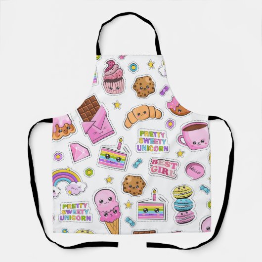 Pattern Funny Unicorn Magic Rainbow Cute Schort (Voorkant)