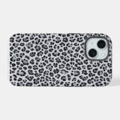 Pattern Gray Leopard Print iPhone 15 Hoesje (Achterkant horizontaal)