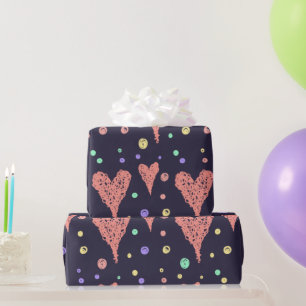 Pattern Hearts Colorful Girly Modern Cute Cadeaupapier