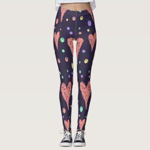 Pattern Hearts Colorful Girly Modern Cute Leggings