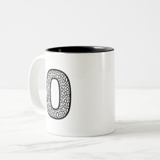 Pattern Letter O Ceramic Coffee Mug (Devant gauche)