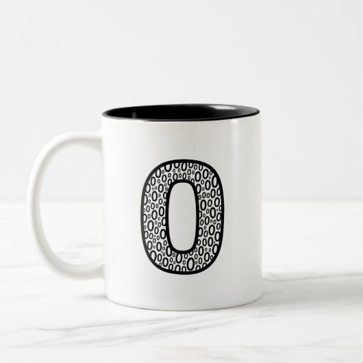 Pattern Letter O Ceramic Coffee Mug (Gauche)