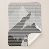 Pattern Llama Stripe Mountains Sherpa Deken (Voorkant)