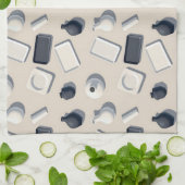 pattern of black and white cera theedoek (Gevouwen)