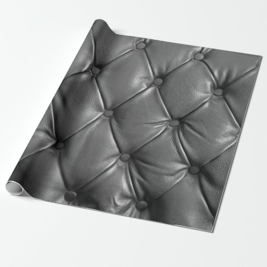 pattern of black genuine leather texture using as cadeaupapier (Uitgerold)