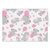 Pattern of Elephants, Cute Elephants - Pink Gray (Devant horizontal)
