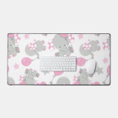 Pattern of Elephants, Cute Elephants - Pink Gray (Clavier et souris)