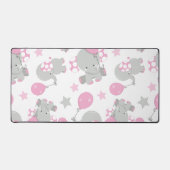 Pattern of Elephants, Cute Elephants - Pink Gray (Recto)